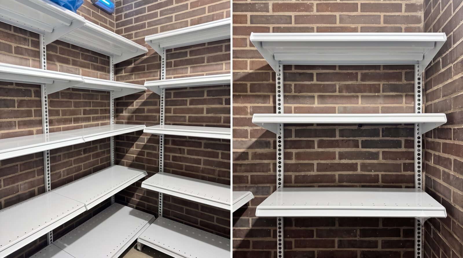 Cuarto útil con estantería metálica modular instalada por Moduline Home